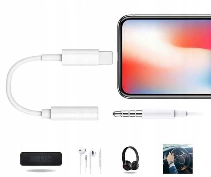 Adapter Aux Jack/Lightning Przejściówka do IPhona 8,X,XS,11,12,13,14