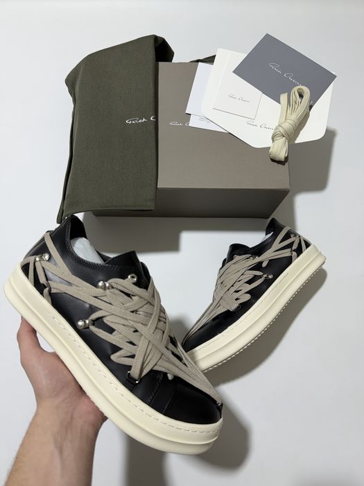 кеды Rick Owens Megalaced Hollywood Low Sneakers Black 42 43 44 ERD