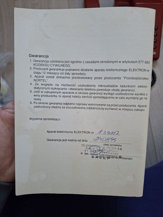 Telefon elwro z oryginalnym pudełkiem stacjonarny elektron bordowy