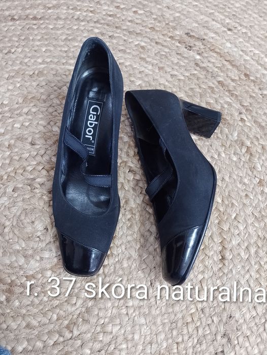 Czarne czółenka Gabor skóra naturalna 4 (ok. 23,5 cm) made in Austria