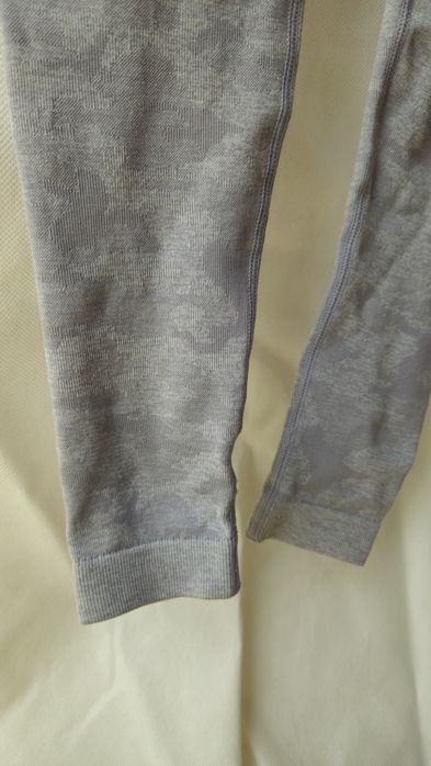 Gymshark Camo Seamless legginsy Lavender Grey szare XS 34 push up tali