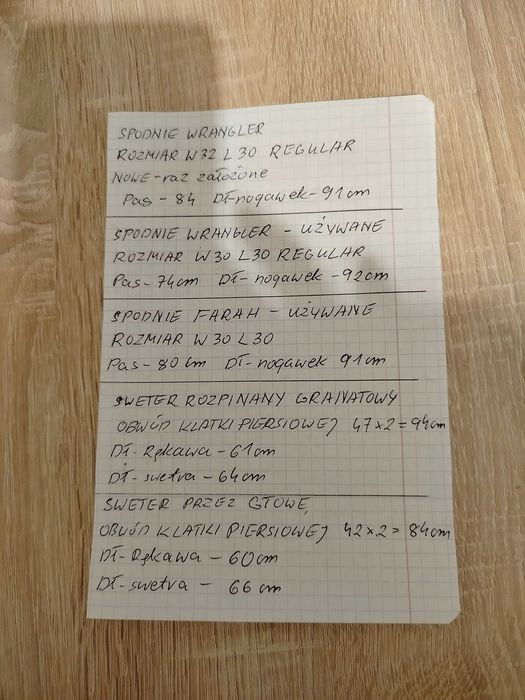 Sprzedam 3 pary spodni męskich i 2 męskie swetry