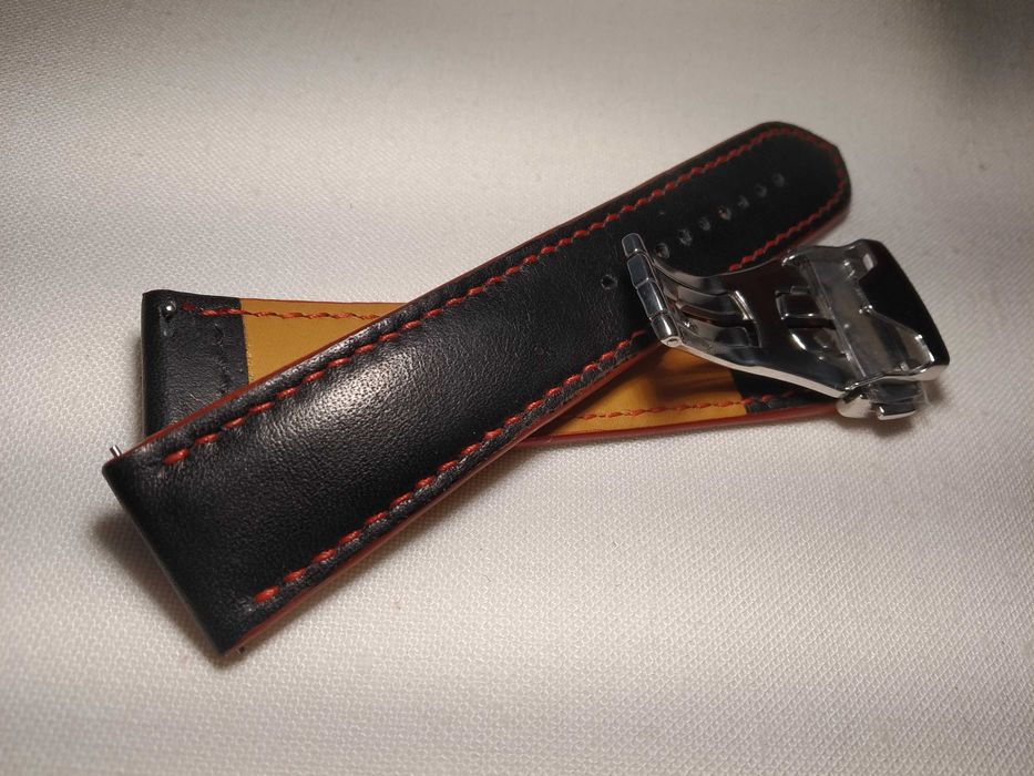 Pasek skórzany do zegarka 21/20 mm - zapięcie typu Omega