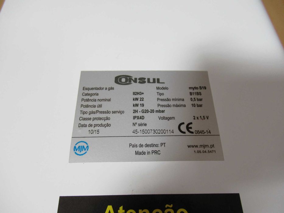 Esquentador Consul myto S19 - Avariado