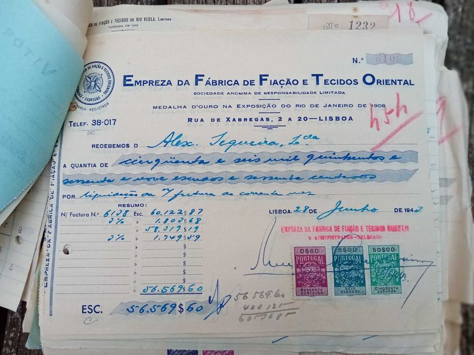 Lote de documento antigos anos 40 e 50