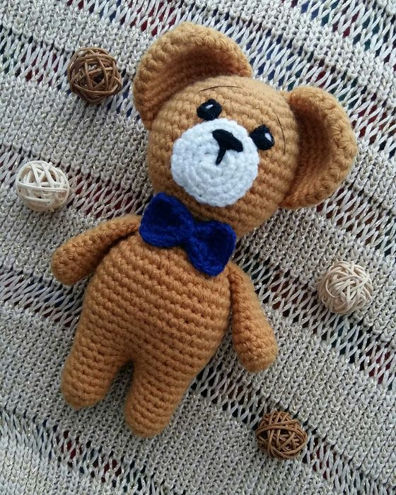 Króliczek królik na szydełku maskotka przytulanka Handmade Nowa Mięta