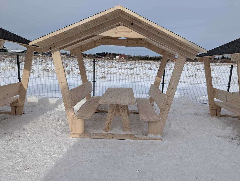 Meble ogrodowe drewniane góralskie biesiadne LITE DREWNO _