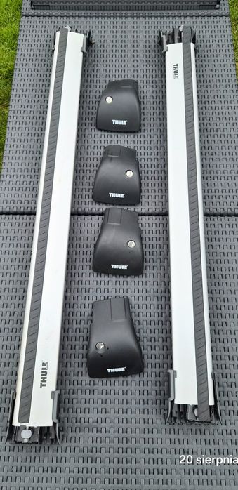 Thule WingBar Edge 9595 srebrne komplet 2 belki 4 stopy zamki kluczyki