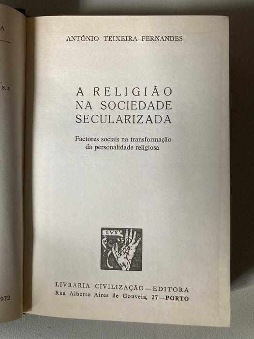 A Religião na Sociedade Secularizada, de António Teixeira Fernandes