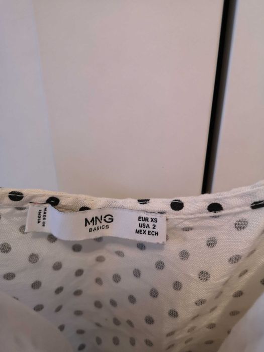 MANGO kombinezon biały w czarne grochy 34/XS