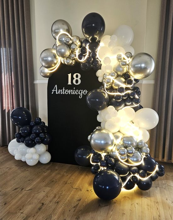 Ścianka balonowa urodziny, roczek, chrzest girlanda balonowa, tło