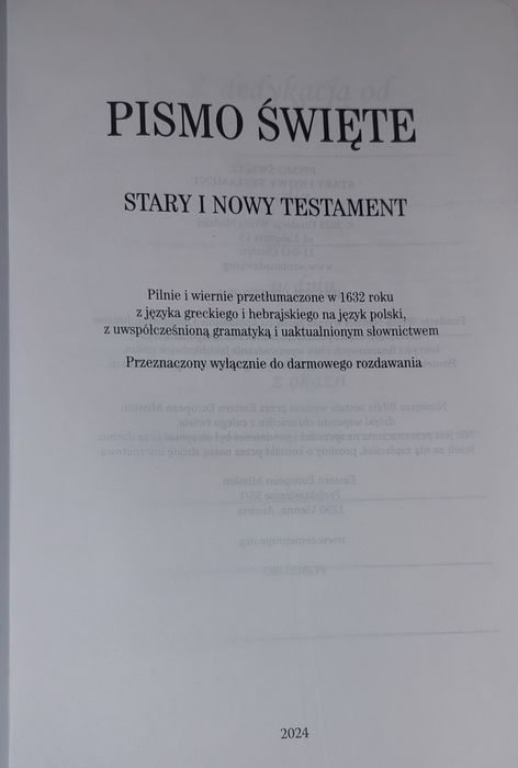 Biblia, Pismo Święte, Słowo Boże , UBG