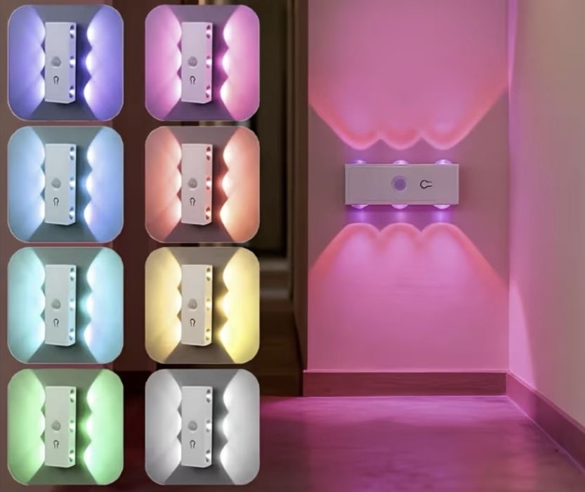 RGB нічник з датчиком руху/LED підсвітка стіни/На магніті/Нова