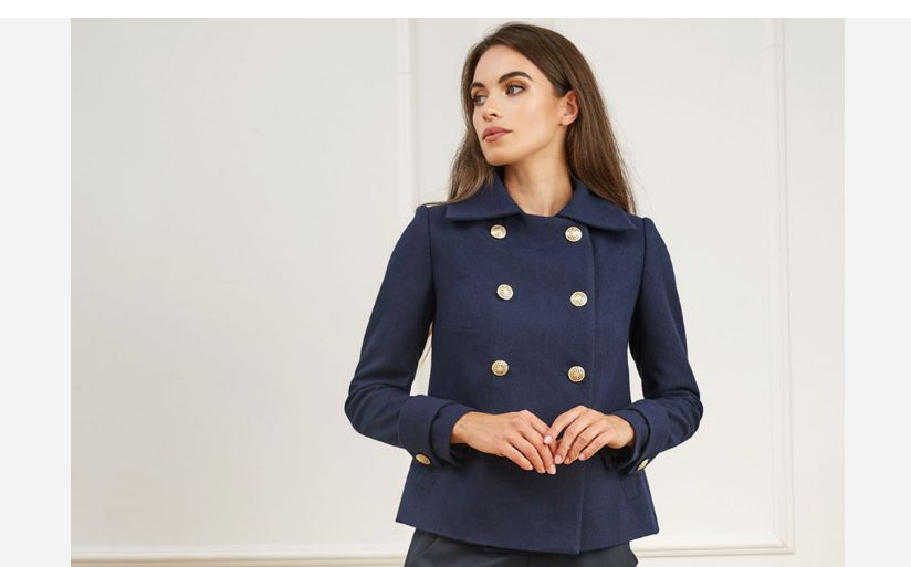 Granatowy płaszcz żakiet 38 M only