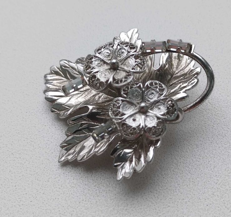 Брошь винтажная Серебряная, брошка срiбна (США Carl Art jewelry)
