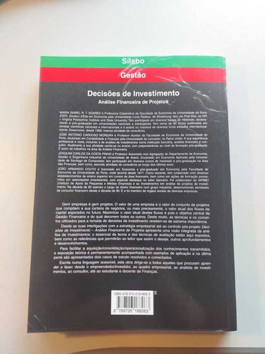 Decisões de Investimento - Análise Financeira de Projetos