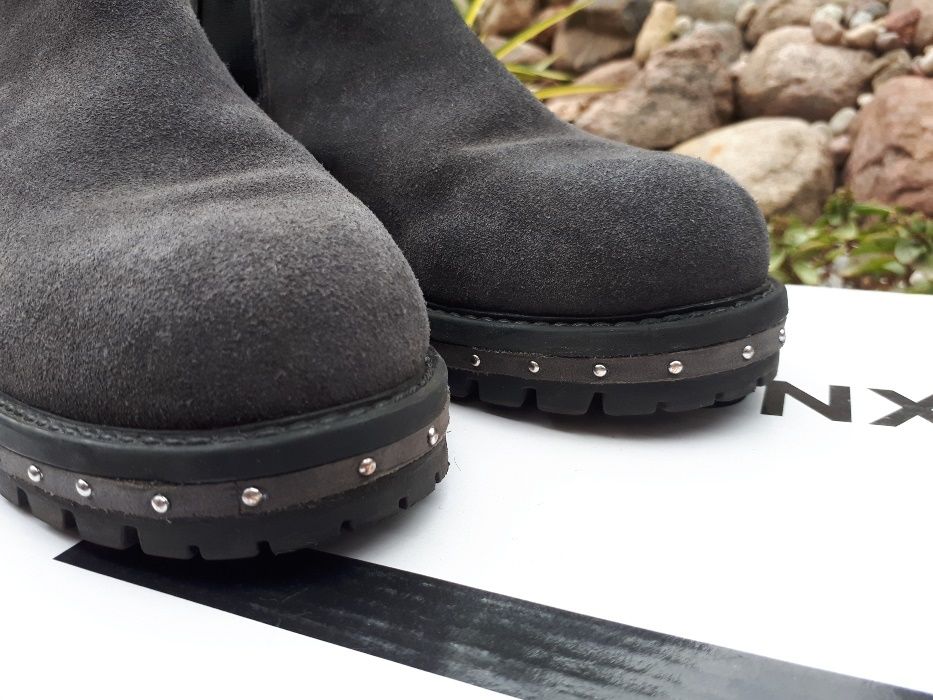 Sztyblety zamsz szare BRONX 38 markowe obuwie WYPRZEDAŻ