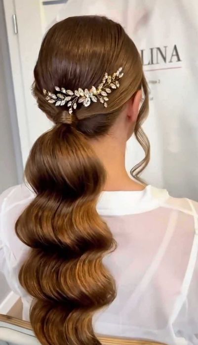 Spinka grzebień gałązka ślubna do włosów i kolczyki White Passion
