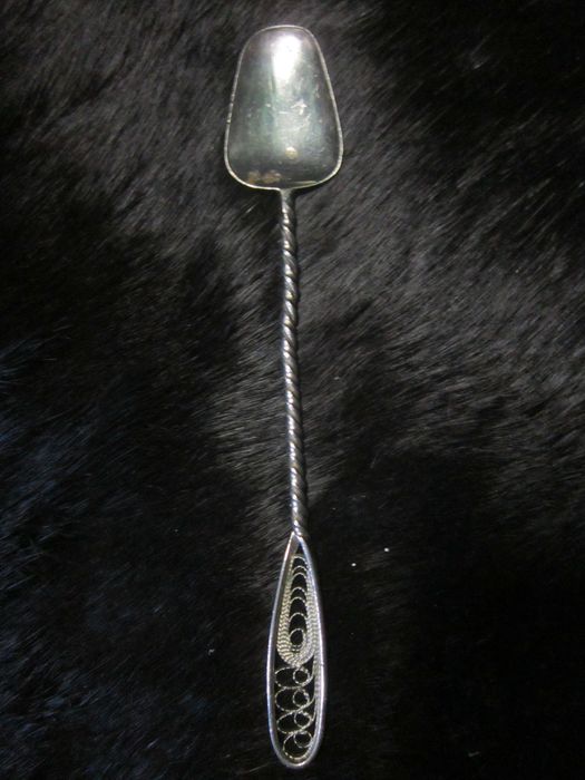 Чайные ложки Латунь Посеребренные Скань. 1940-1950 гг.