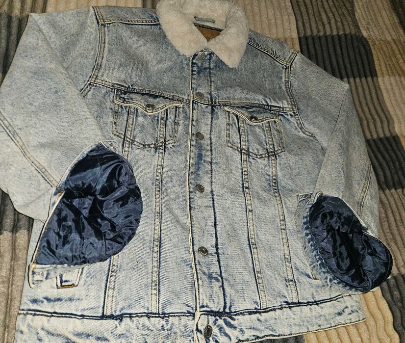 Джинсова куртка,шерпа чоловіча,джинсовка на міху.