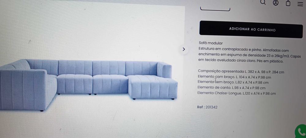 SOFÁ moderno. Loja kinda