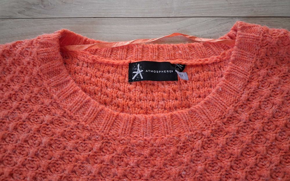 Oryginalny Pomarańczowy Damski Sweter Sweterek ATOMOSPHERE r. L