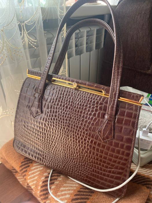 Винтажная сумка MacLaren из натуральной кожи крокодила 1960е годы