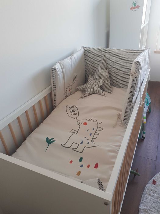 Cama/berço de bebé 3 em 1 - Zippy com colchao Viscoelástico  incluído