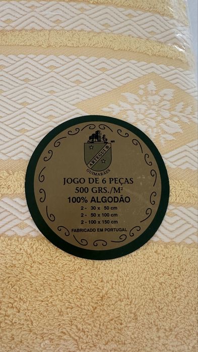 Conjunto de toalhas 100% algodão cor amarelo
