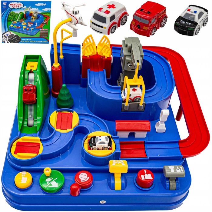 Tor Przeszkód Interaktywny z Autkami Manipulacyjny Auta Logiczny