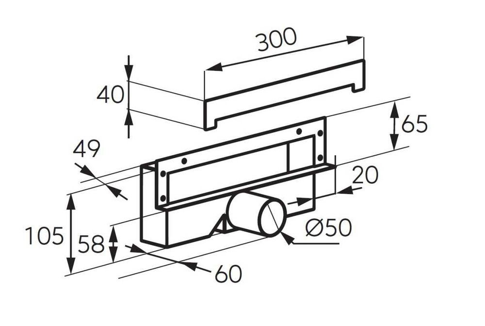Odpływ ścienny WALL SLIM FERRO