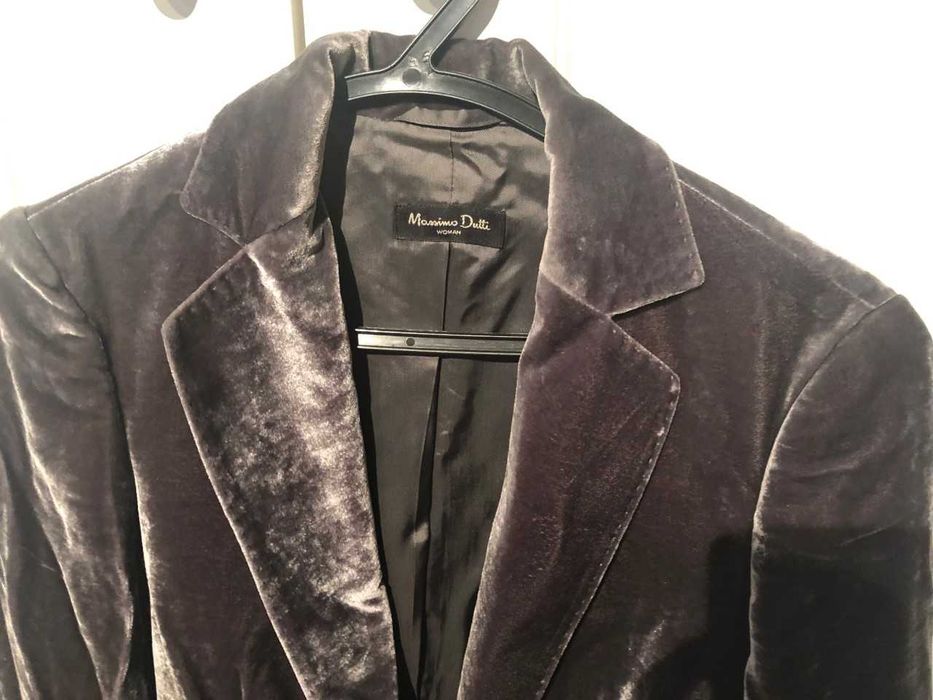 casaco/ bleiser de veludo cinza   MASSIMO DUTTI   28