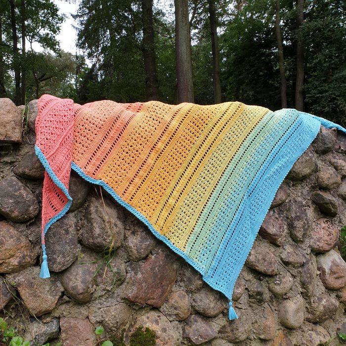 Chusta Kallisto robiona na szydełku handmade