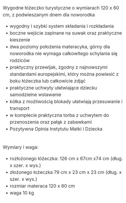 Łóżeczko turystyczne Baby Design + gratisy