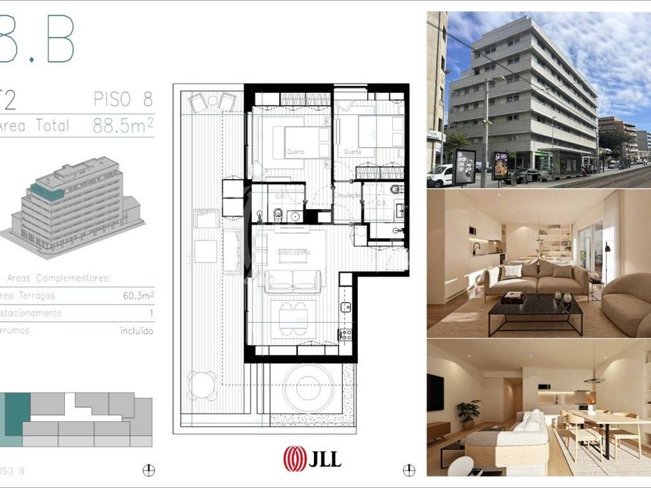 Apartamento T0+1, novo, no República 427, em Matosinhos, Porto