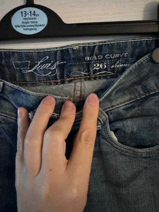 Jeansy biodrówki vintage y2k proste nogawki levi’s xs