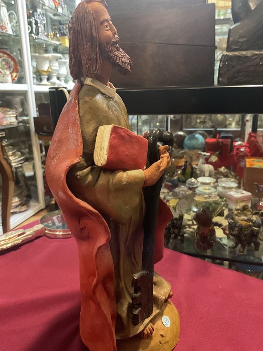 Escultura em barro pintura manual,  S P alt.30 cm