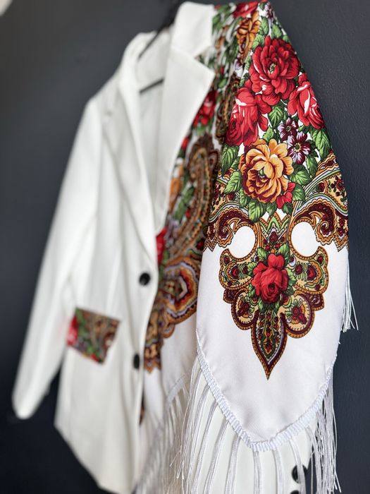 Жакет жіночий, жакет з хустиною, жакет подовжкний, піджак з хусткою