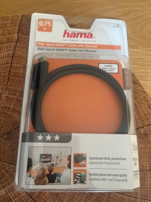 Kabel hdmi HAMA 0.75 m nowy