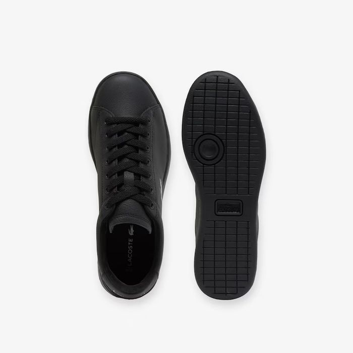Кеди lacoste, чорні шкіряні кеди lacoste, women's carnaby set leather sneakers, 50sfa0056