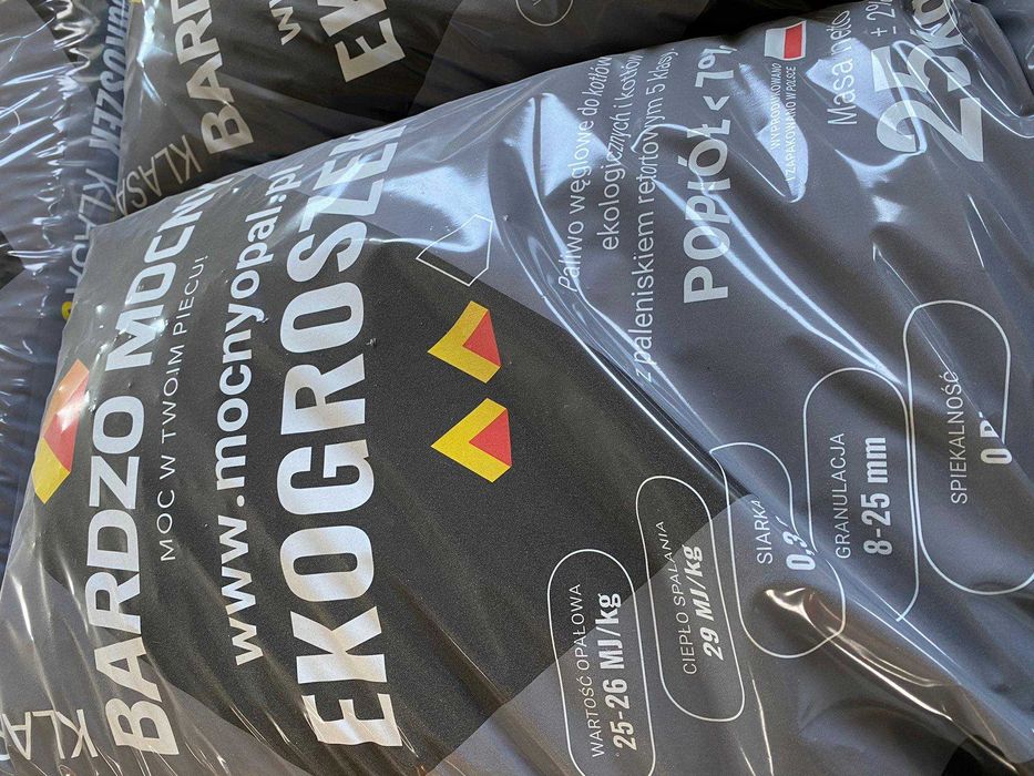 Węgiel Groszek Plus Bardzo Mocny workowany 25kg Dostawa