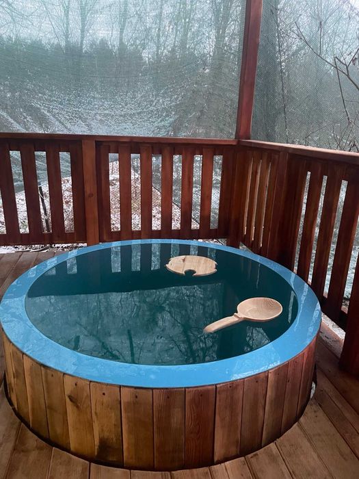 Здаю новий двохпов. зруб з каміном на 12чол.(баня та чан) ліс, Десна