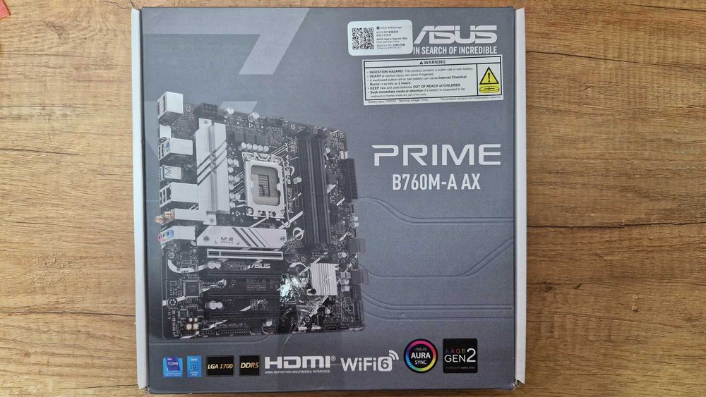 Płyta główna ASUS PRIME B760M-A AX WIFI box gwarancja nr. 406214