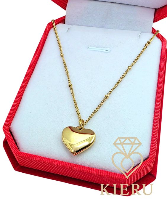 Celebrytka naszyjnik ZŁOTE SERCE Stal chirurgiczna 316L super jakość