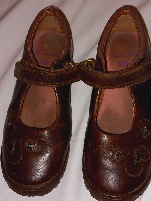 Clarks brązowe balerinki ze skóry naturalnej rozm 28,5