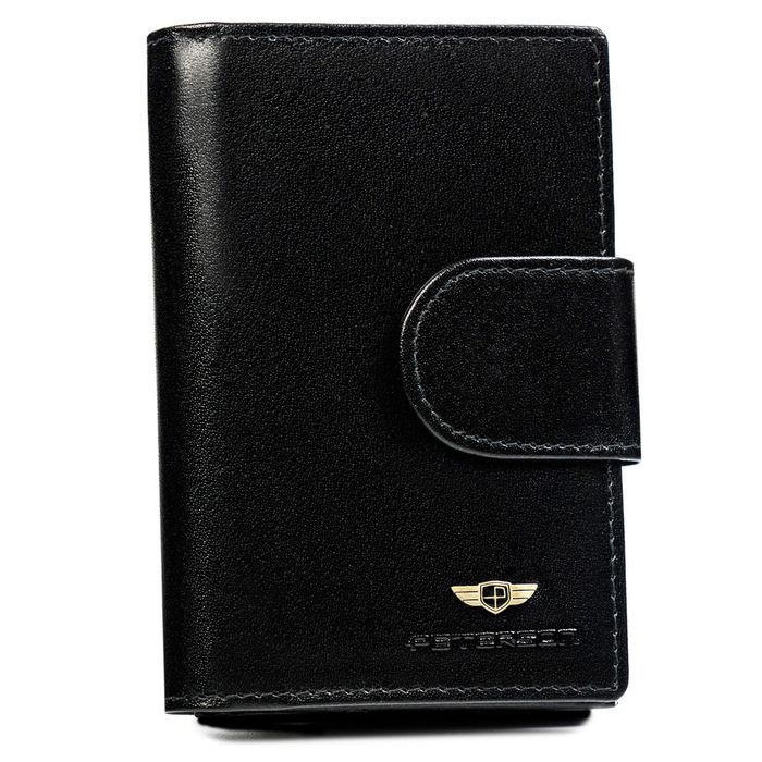 skórzany, średni portfel damski na zatrzask - peterson