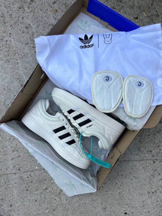 Кроссовки женские Adidas Campus Bad Bunny White Cream Beige Brown