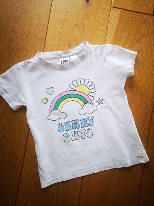 Lily & Dan biały t-shirt Sunny Days 98/104 cm 2-4 lata