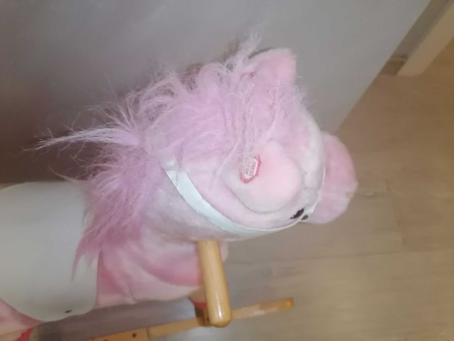 Koń na biegunach różowy Vida XL