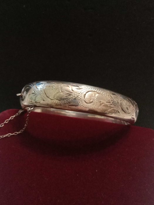 Серебряный браслет жемчуг нефрит гранат антикварный винтажный